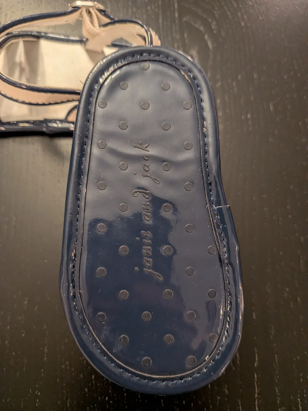 Janie and Jack Kids Navy and White Patent Sandals